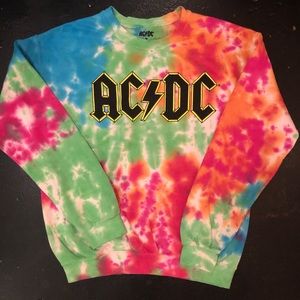 NWT TIE DYE Band AC/DC Sweater M Urban Outfitters